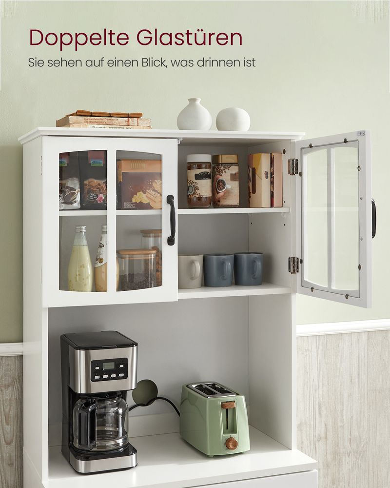 Keukenkast met Opbergplanken en Lade – Wit – 41,5 x 73 x 179,8 cm