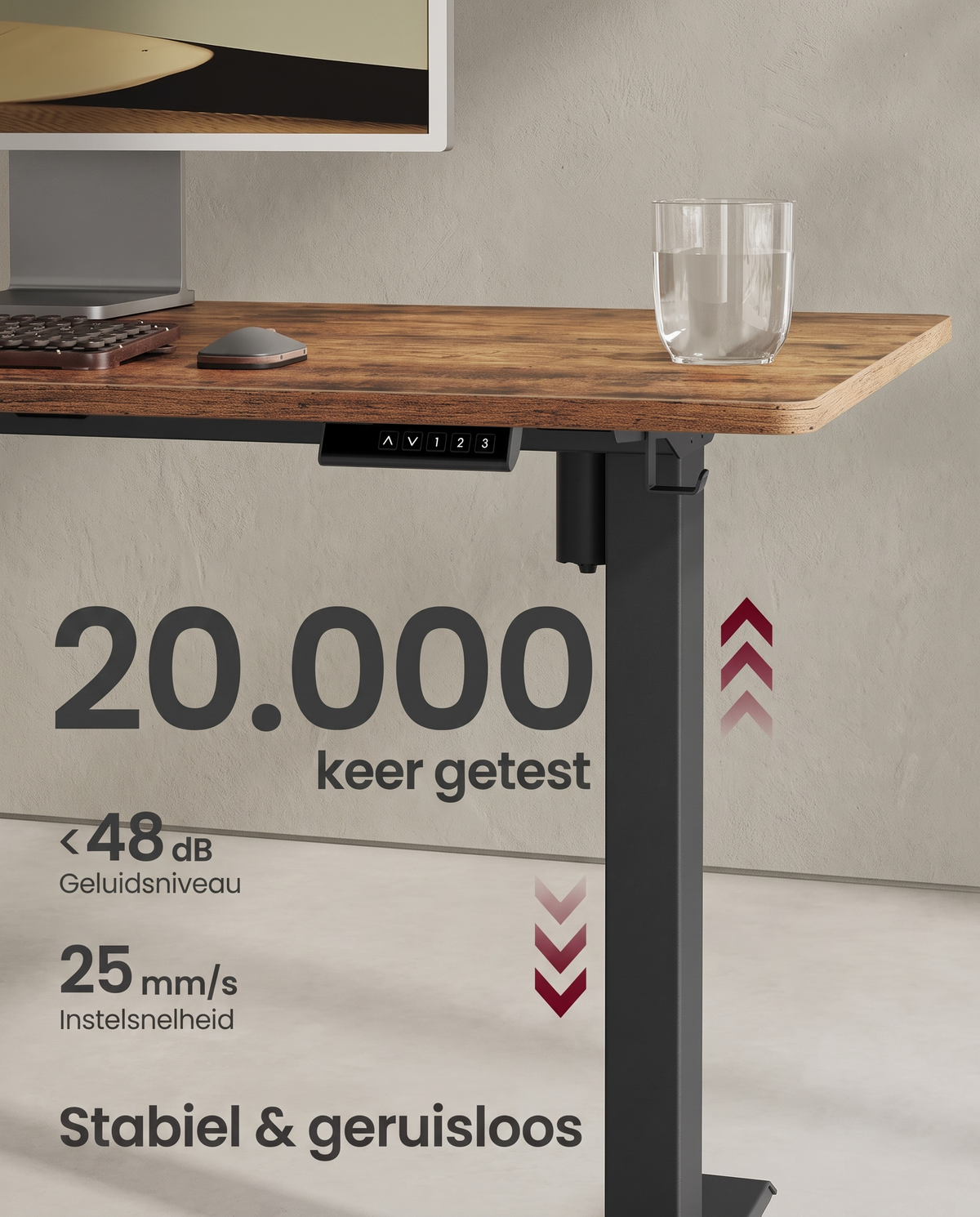 Zit Sta Bureau Onderstel Elektrisch – In Hoogte Verstelbaar Frame – Geheugenfunctie