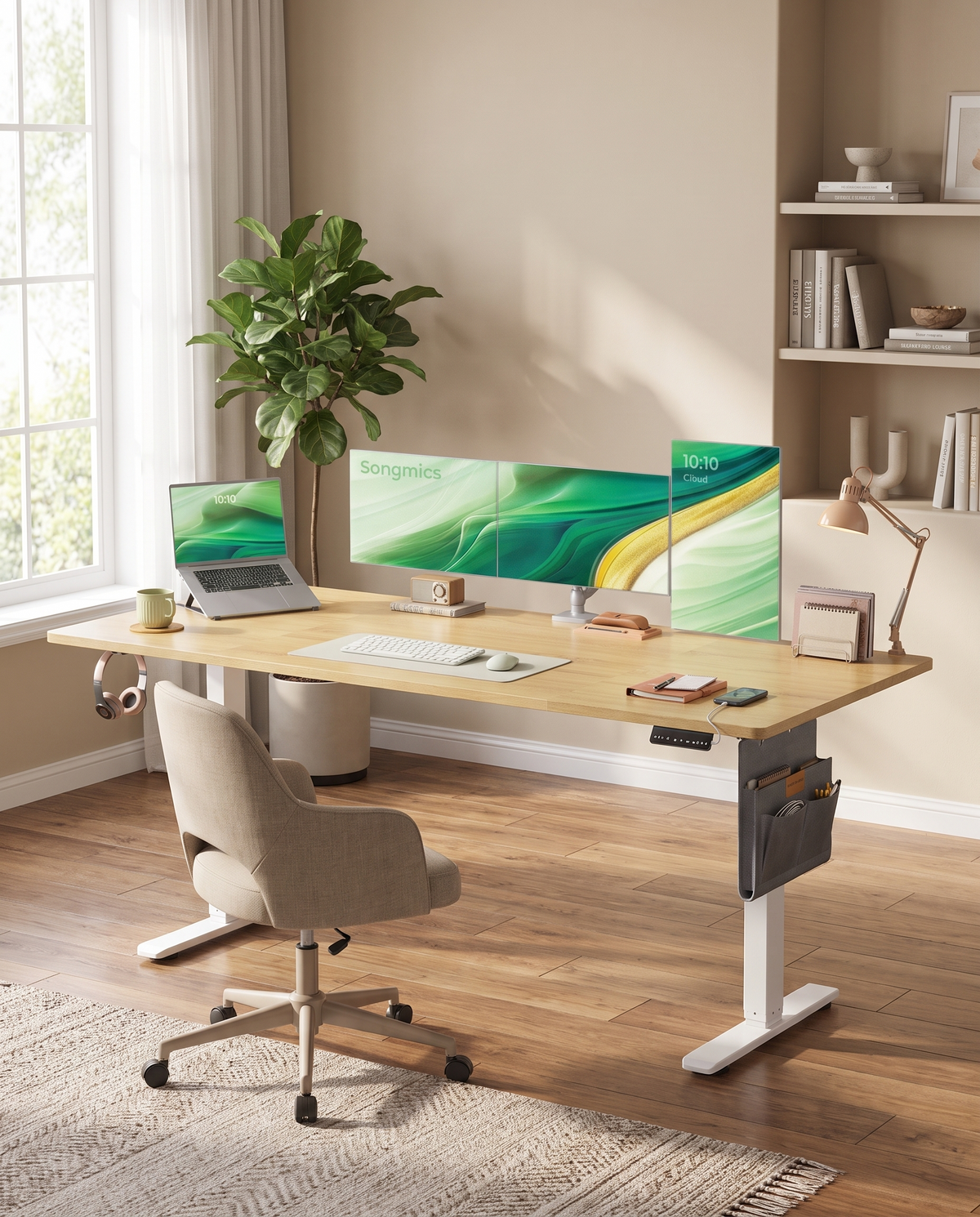Zit Sta Bureau Elektrisch 180 x 80 cm – In Hoogte Verstelbaar – 4 Geheugenstanden – USB-C – Kabelbeheer