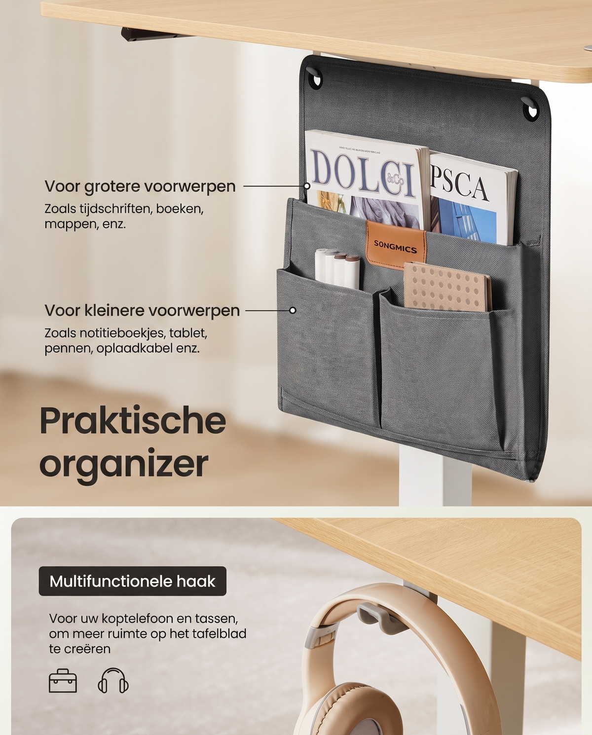 Zit Sta Bureau Elektrisch 180 x 80 cm – In Hoogte Verstelbaar – 4 Geheugenstanden – USB-C – Kabelbeheer