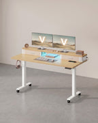 Zit Sta Bureau Elektrisch met LED – Gamebureau – Stopcontact & USB