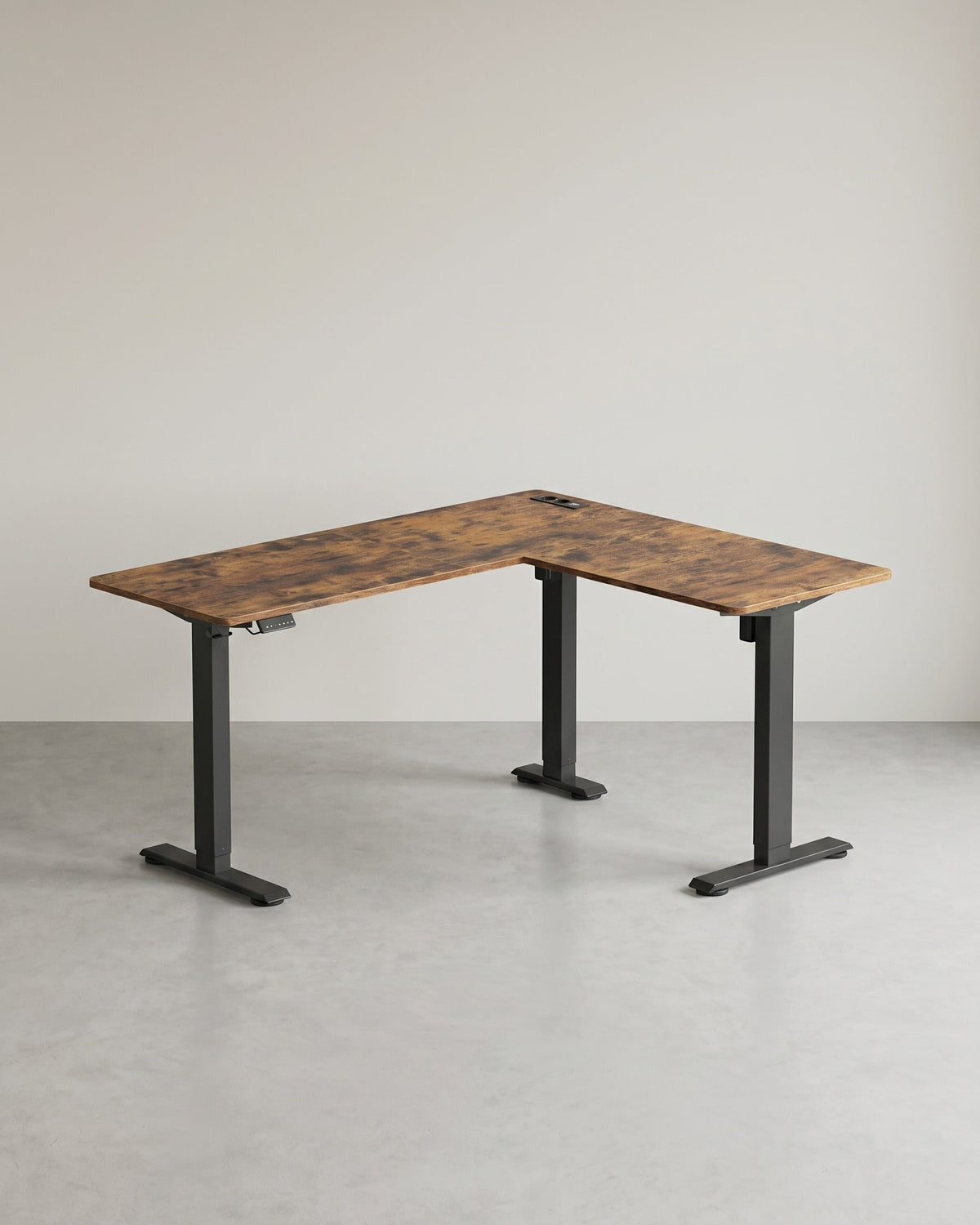 Zit Sta Hoekbureau Elektrisch – L-Vormig 140 x 160 cm – In Hoogte Verstelbaar – Stopcontact & USB – Geheugenfunctie