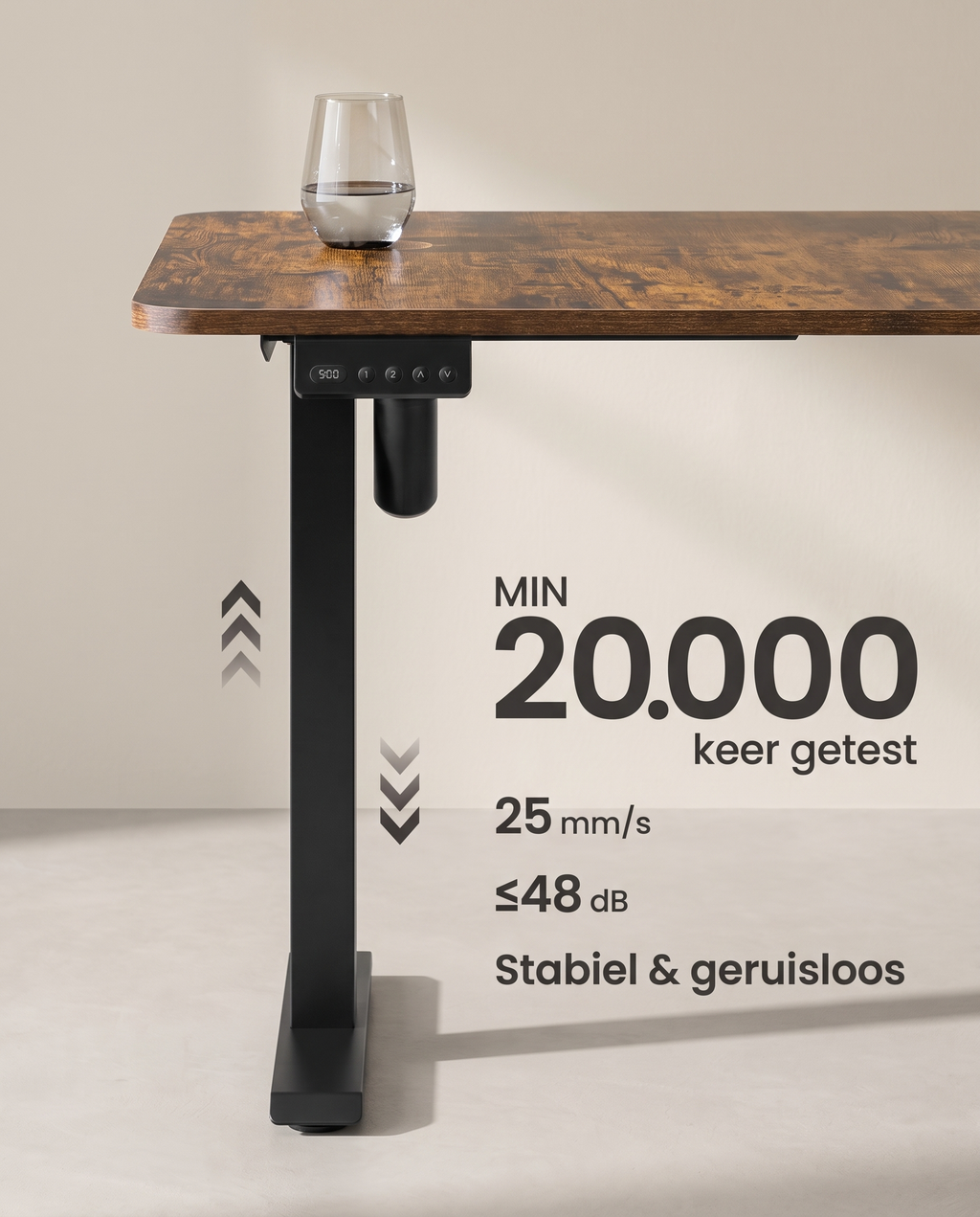 Zit Sta Hoekbureau Elektrisch – L-Vormig 140 x 160 cm – In Hoogte Verstelbaar – Stopcontact & USB – Geheugenfunctie