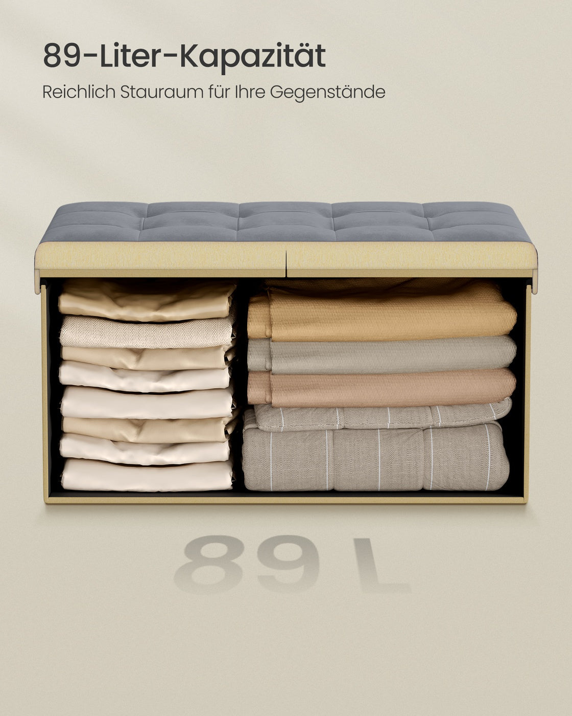 Opbergbank - 40 x 80 x 38 cm - Met Klapdeksel - Voor Slaapkamer Of Hal