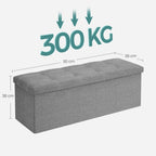 Opvouwbare Zitbank Met Opbergruimte - 300 Kg Belastbaar - 131 Liter Opbergcapaciteit
