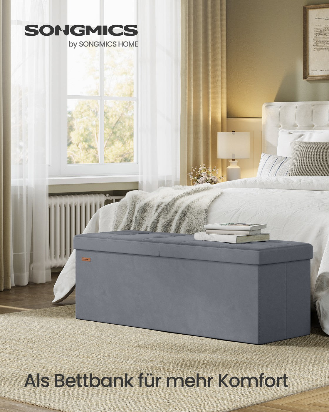Opbergbank - 38 x 110 x 38 cm - Met Klapdeksel - Voor Slaapkamer Of Hal