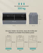 Opbergbank - 38 x 110 x 38 cm - Met Klapdeksel - Voor Slaapkamer Of Hal