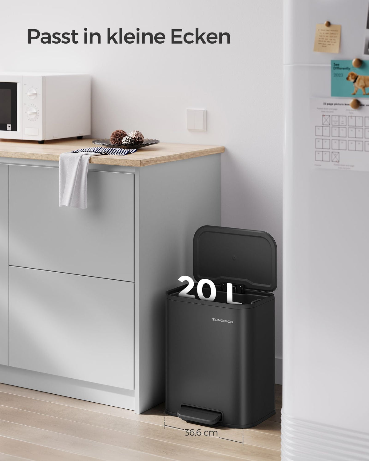 Vuilnisbak – 20 liter – Pedaal – Staal – Softclose
