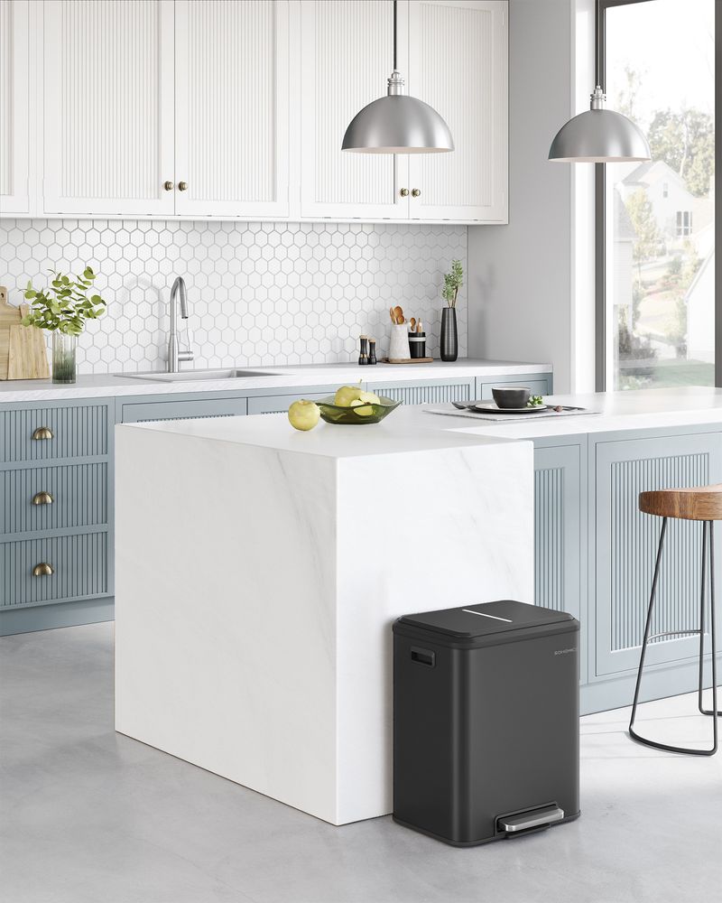 Prullenbak met 2 Compartimenten – 2 x 15L – Pedaalbediening – Soft Close – Kunststof Binnenemmers