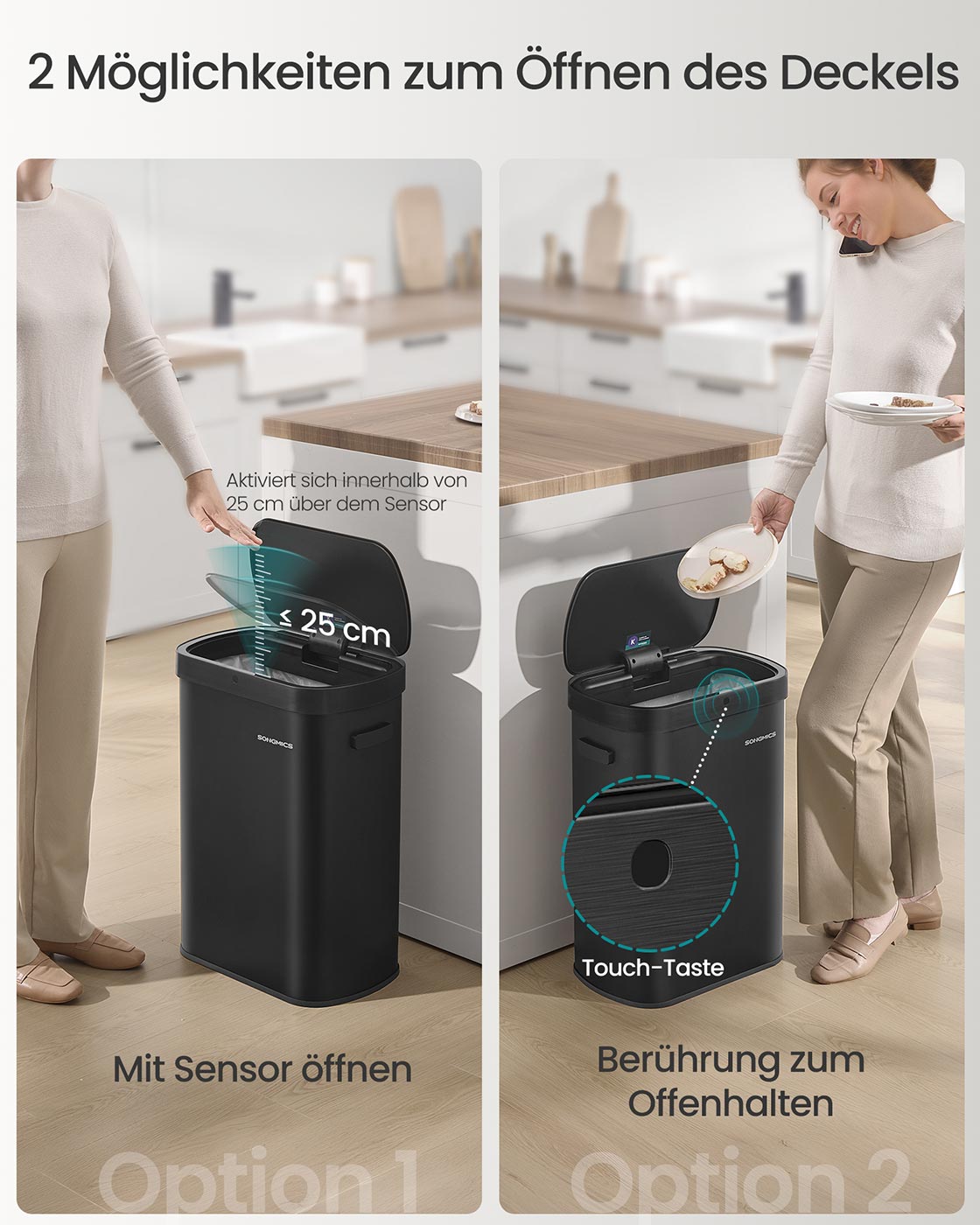 Grote Automatische Prullenbak 50L - Met Sensor En Softclose Deksel - Voor Keuken Of Kantoor