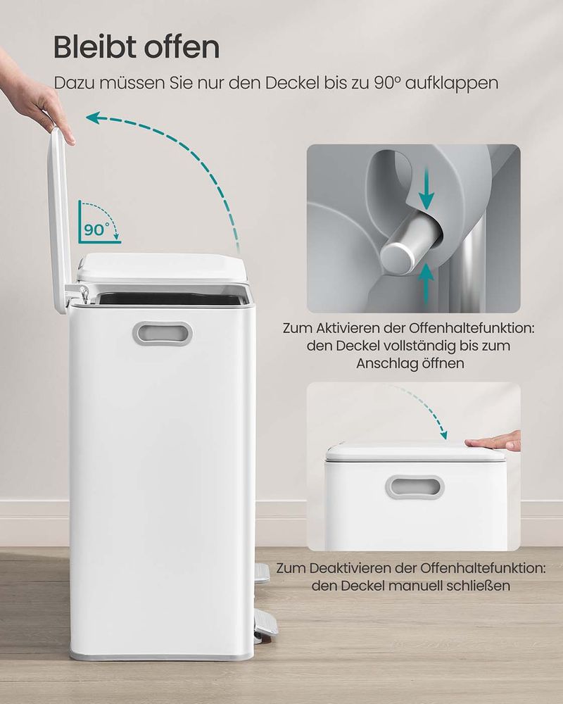 Prullenbak Met 2 Compartimenten – Pedaalbediening – Softclose Deksel – Geurfilter – 2 x 30 L – Staal
