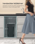 Uitschuifbare inbouwprullenbak – 2 vakken – Soft-Close – Afvalscheiding