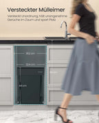 Uitschuifbare inbouwprullenbak – 2 vakken – Soft-Close – Afvalscheiding