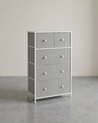Dressoir - 5 Stoffen Lades - Stalen Frame - Voor Slaapkamer Of Hal