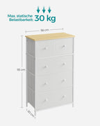 Dressoir - 5 Stoffen Lades - Stalen Frame - Voor Slaapkamer Of Hal