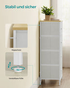 Dressoir - 5 Stoffen Lades - Stalen Frame - Voor Slaapkamer Of Hal