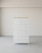Dressoir - 5 Stoffen Lades - Stalen Frame - Voor Slaapkamer Of Hal