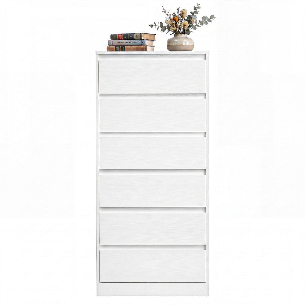 Dressoir Met 6 Lades - Hoge Ladekast - Voor Slaapkamer En Hal