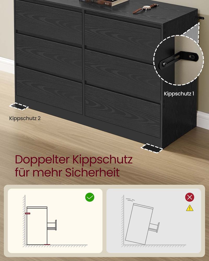 Ladekast Modern – 6 Lades – Commode – KAILYN Collectie
