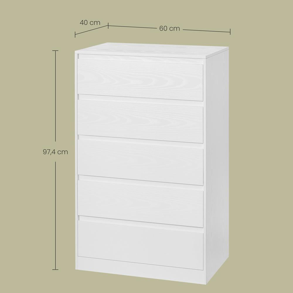 Dressoir - 5 Lades - 40 x 60 x 97 cm - Voor Slaapkamer Of Hal