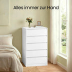 Dressoir - 5 Lades - 40 x 60 x 97 cm - Voor Slaapkamer Of Hal