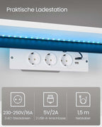 Zwevend TV-Meubel – Met LED-Verlichting en Oplaadstation - Inclusief Wandmontage