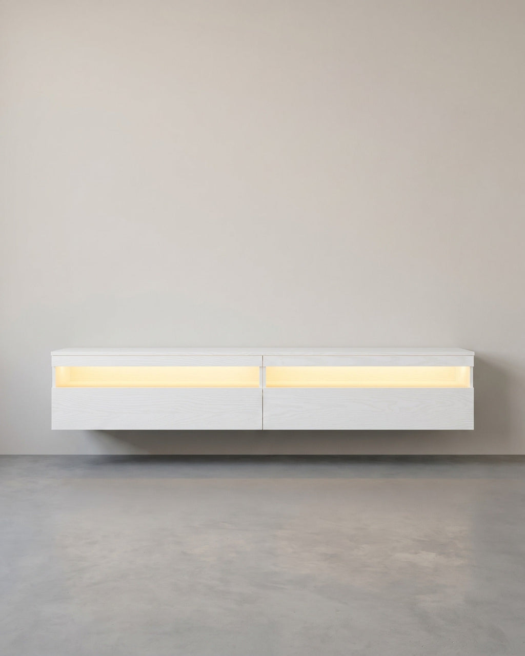 Zwevend TV-Meubel – Met LED-Verlichting en Oplaadstation - Inclusief Wandmontage