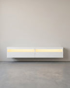Zwevend TV-Meubel – Met LED-Verlichting en Oplaadstation - Inclusief Wandmontage
