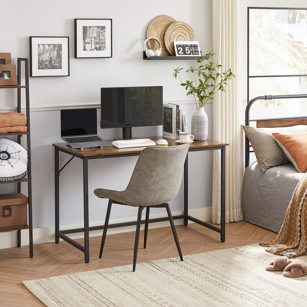 Bureau Industrieel – Houtlook met Zwart Stalen Frame – Computerbureau tot 50 kg