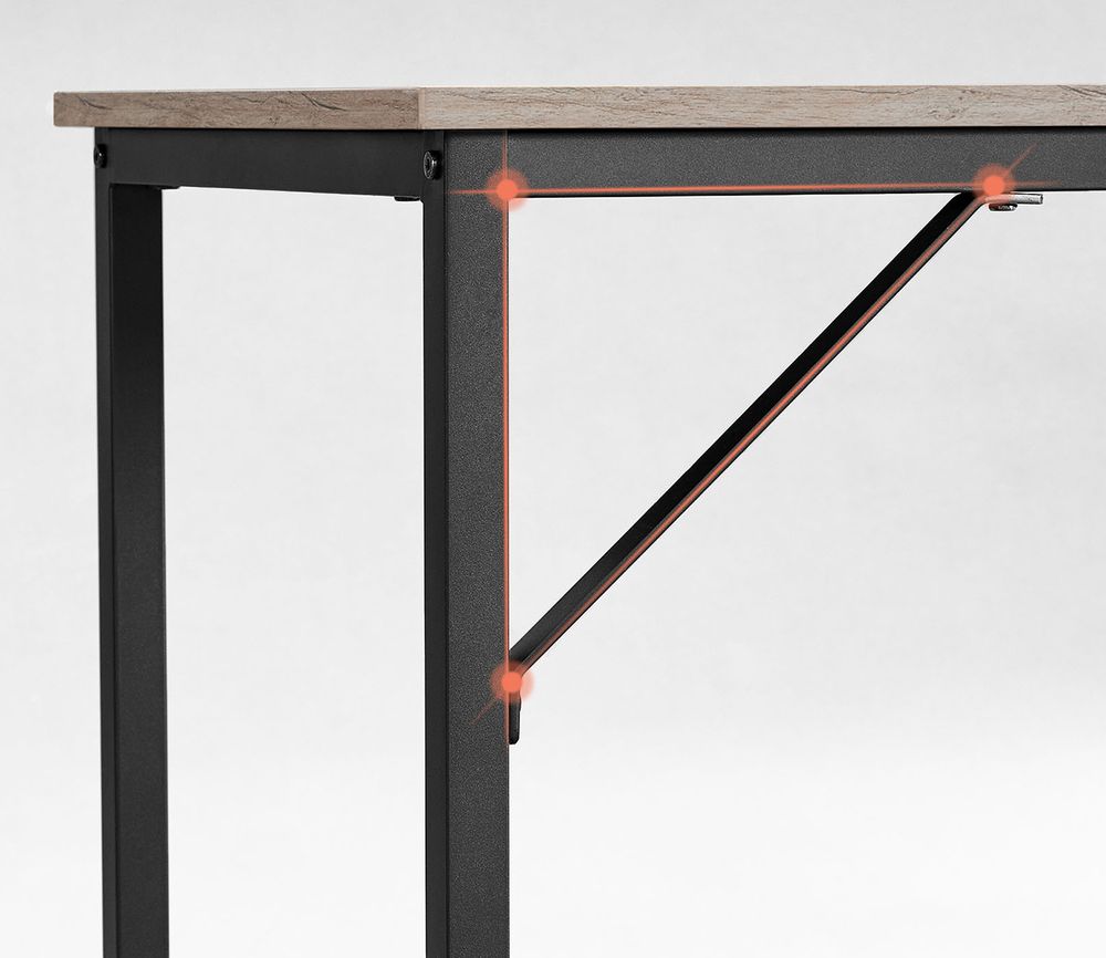 Bureau Industrieel – Houtlook met Zwart Stalen Frame – Computerbureau tot 50 kg