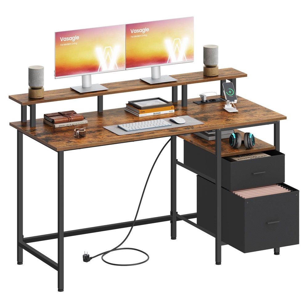 Bureau met Lades - Computertafel met USB en Stopcontact