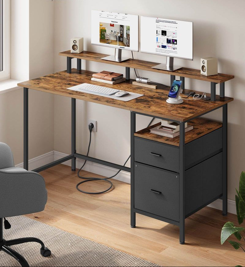 Bureau met Lades - Computertafel met USB en Stopcontact