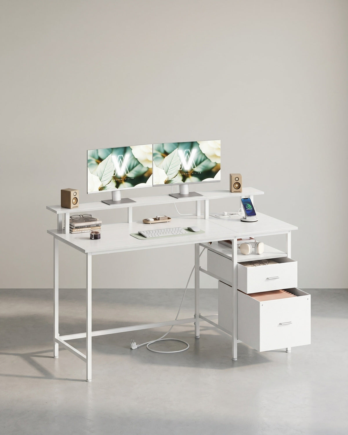 Bureau met Lades - Computertafel met USB en Stopcontact