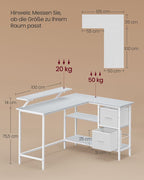 Hoekbureau L-Vormig – Met Monitorstandaard – 2 Lades en Verstelbare Plank