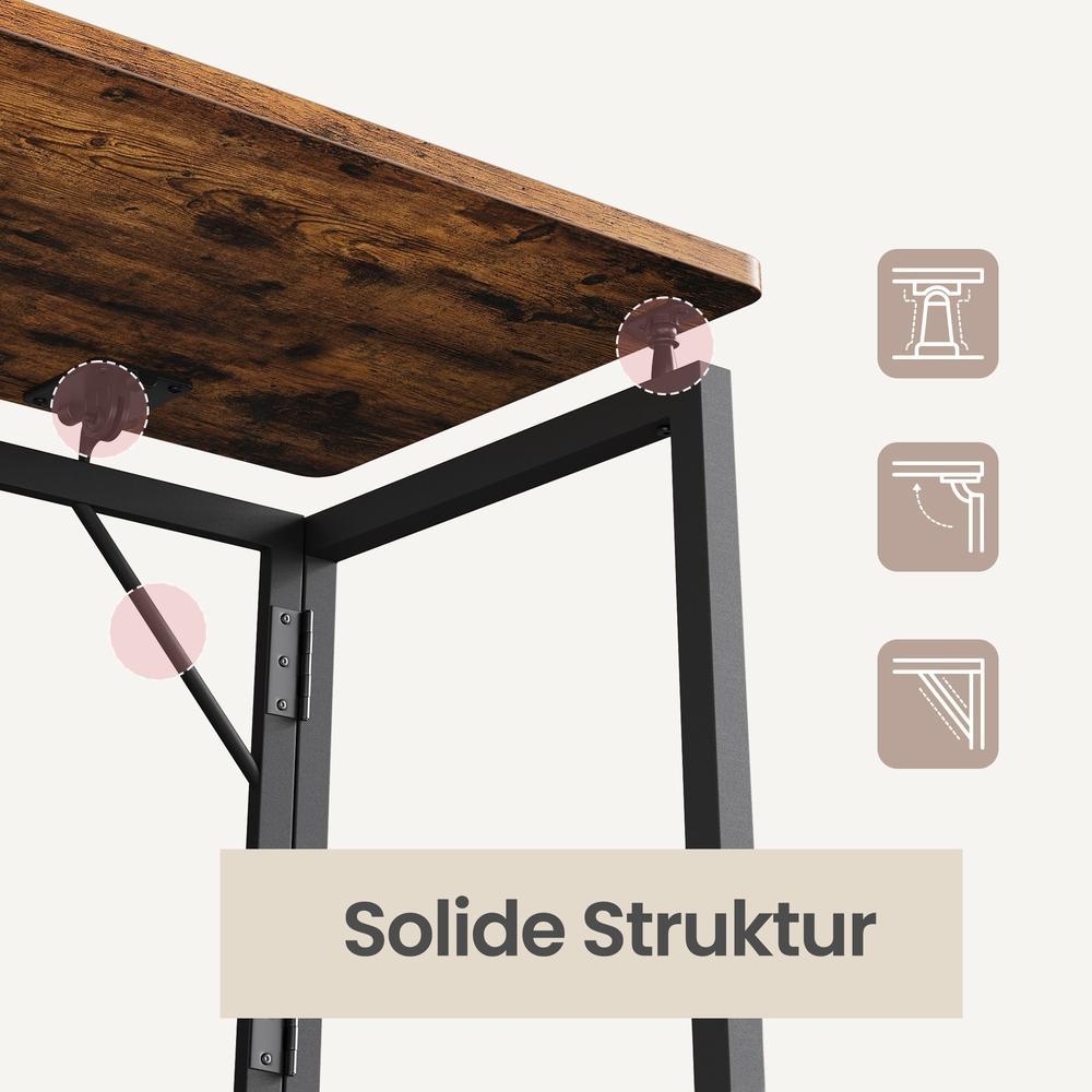 Bureau Inklapbaar 80 cm – Computertafel met Afgeronde Hoeken – Voor Thuiswerkplek