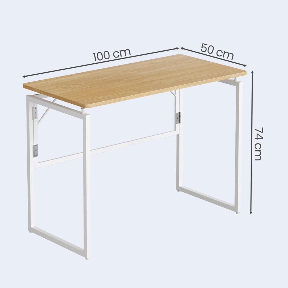 Bureau Inklapbaar 100 cm – Computertafel met Afgeronde Hoeken – Voor Thuiswerkplek