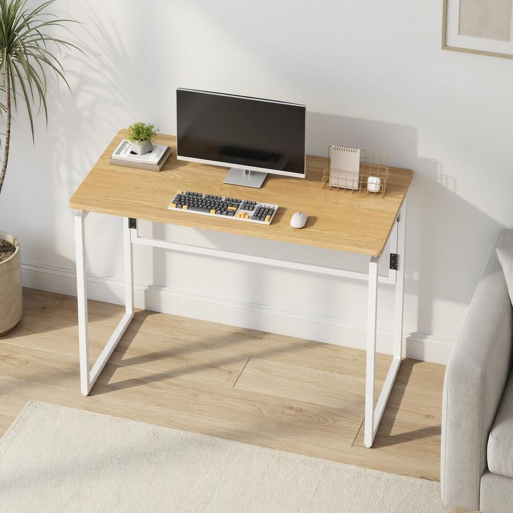Bureau Inklapbaar 100 cm – Computertafel met Afgeronde Hoeken – Voor Thuiswerkplek