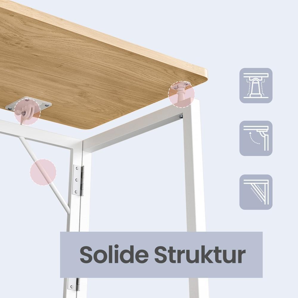 Bureau Inklapbaar 100 cm – Computertafel met Afgeronde Hoeken – Voor Thuiswerkplek