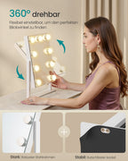 Make-Up Spiegel - 9 LED Lampen - Met USB Lader En Touch Bediening