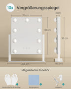 Make-Up Spiegel - 9 LED Lampen - Met USB Lader En Touch Bediening