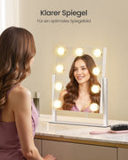 Make-Up Spiegel - 9 LED Lampen - Met USB Lader En Touch Bediening