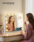 Make-Up Spiegel - 14 LED Lampen - Met USB Lader En Touch Bediening