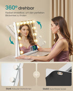 Make-Up Spiegel - 14 LED Lampen - Met USB Lader En Touch Bediening