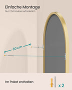 Wandspiegel Met Aluminium Frame – Ovaal Ontwerp – Breukbestendig Veiligheidsglas – 91 x 61 cm