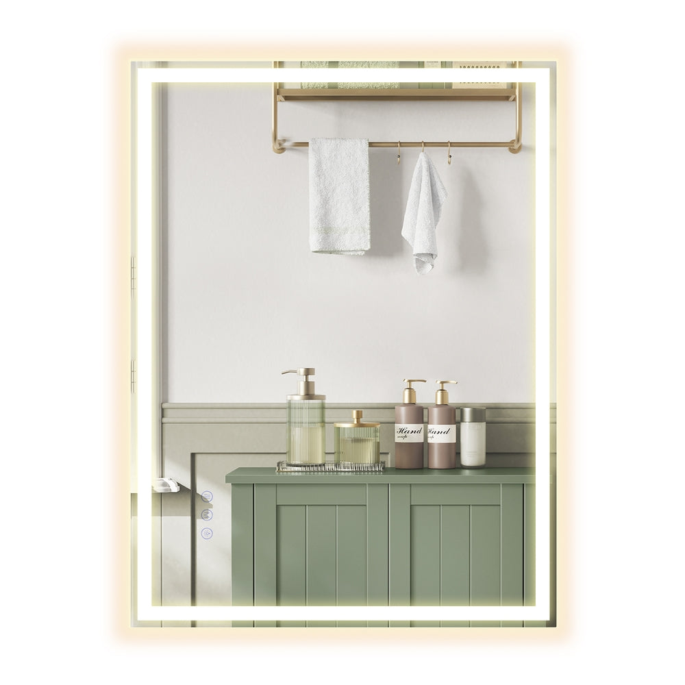 Badkamerspiegel met LED-Verlichting – Dimbaar – Rechthoekig – 2 Maten – voor Badkamer & Make-uphoek