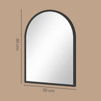 Wandspiegel 40 x 30 cm - Gewelfde Spiegel Met Aluminium Frame - Voor Hal En Badkamer