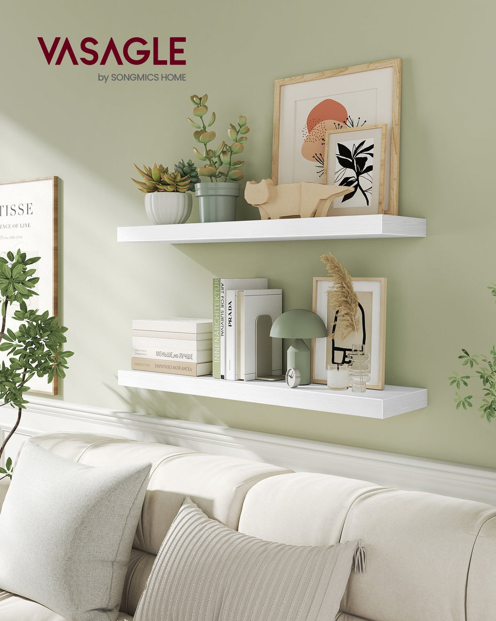 Zwevende Wandplank Voor Fotolijsten - Smal Wandboard - Voor Woonkamer En Hal