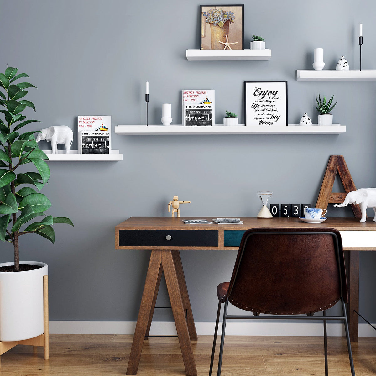 Zwevende Wandplank – Fotoplank – 110 cm Wit