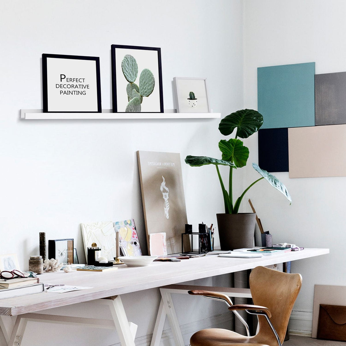 Zwevende Wandplank – Fotoplank – 110 cm Wit