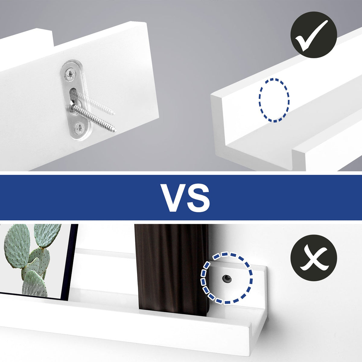Zwevende Wandplank – Fotoplank – 110 cm Wit